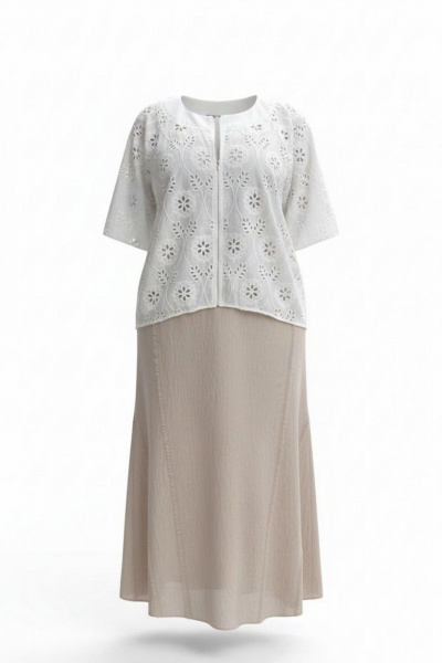 Блуза Vittoria Queen 28583бл молочный - фото 8