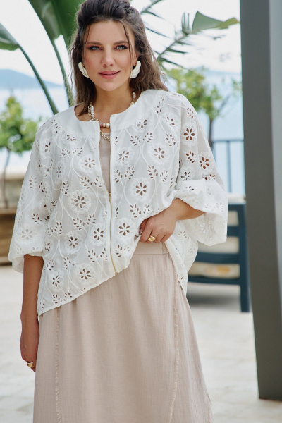 Блуза Vittoria Queen 28583бл молочный - фото 1