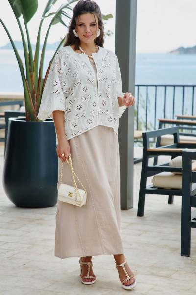 Блуза Vittoria Queen 28583бл молочный - фото 4