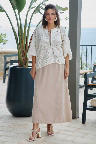 Блуза, юбка Vittoria Queen 28583к песочный - фото 3
