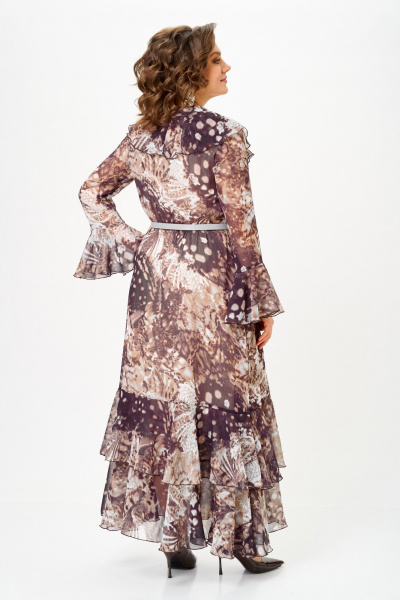 Платье ANASTASIA MAK 1280 бежево-коричневый - фото 11