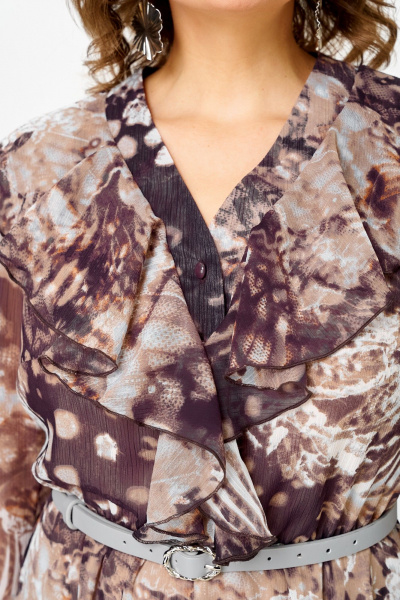 Платье ANASTASIA MAK 1280 бежево-коричневый - фото 8