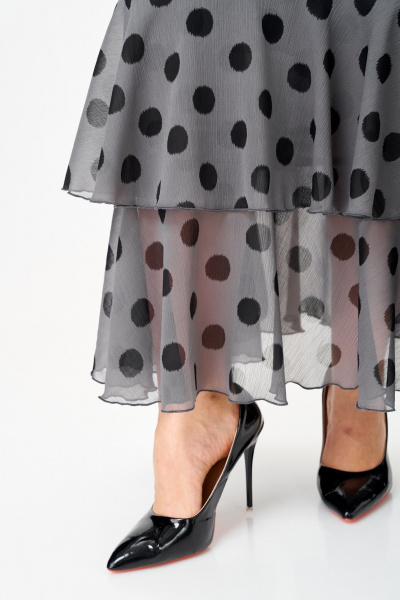 Платье ANASTASIA MAK 1280 серый+черный - фото 9