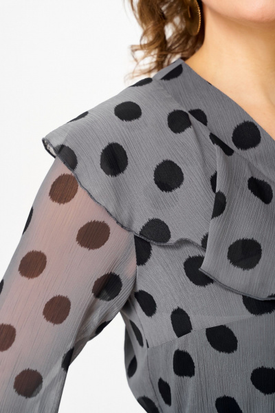 Платье ANASTASIA MAK 1280 серый+черный - фото 8