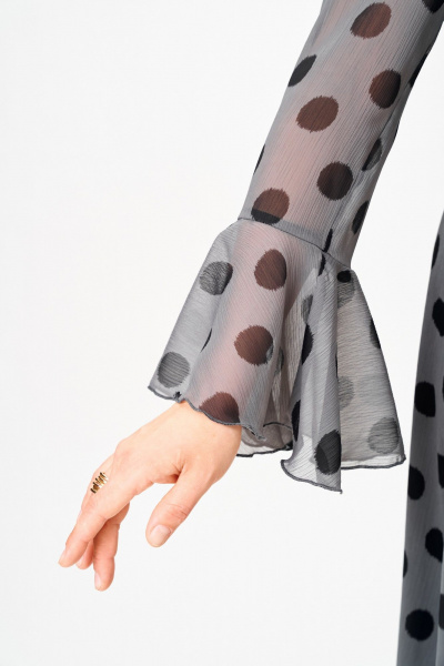 Платье ANASTASIA MAK 1280 серый+черный - фото 7