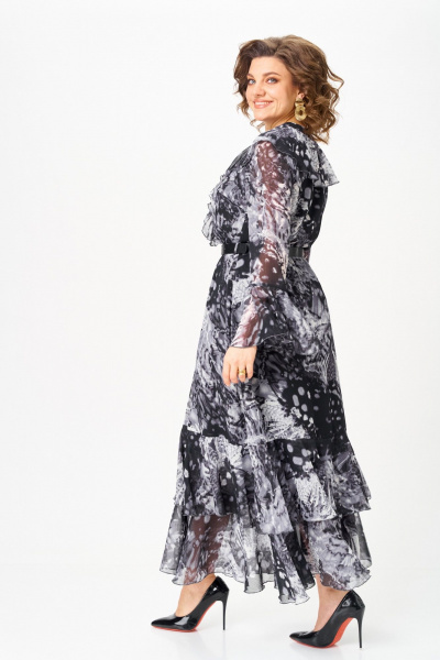 Платье ANASTASIA MAK 1280 серый+черный_мультиколор - фото 10