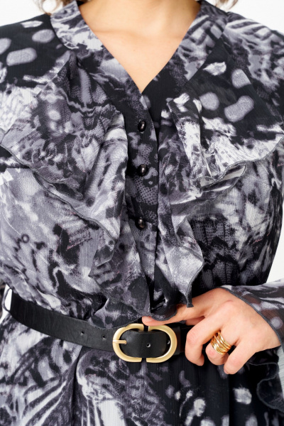 Платье ANASTASIA MAK 1280 серый+черный_мультиколор - фото 8