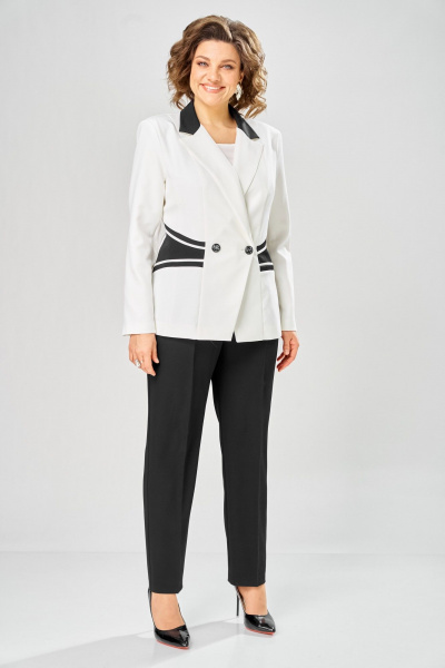 Брюки, жакет ANASTASIA MAK 1315 черный+молочный - фото 2