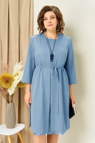 Жакет, платье VOLNA 1459 голубой - фото 4