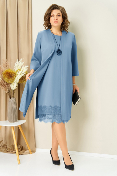 Жакет, платье VOLNA 1459 голубой - фото 2