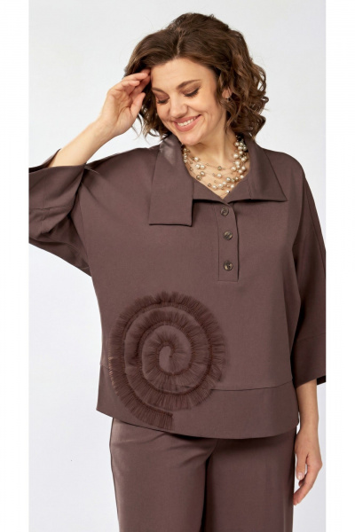 Блуза, брюки ZigzagStyle 559-2 шоколадный мусс - фото 2