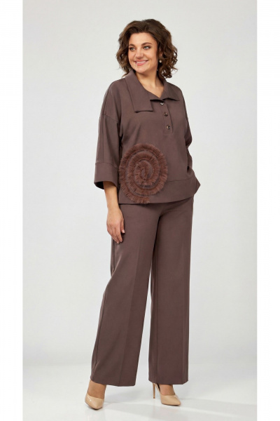 Блуза, брюки ZigzagStyle 559-2 шоколадный мусс - фото 3