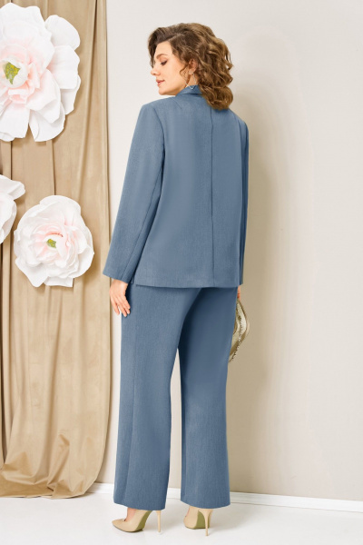 Блуза, брюки, жакет VOLNA 1462 голубой-джинс - фото 7