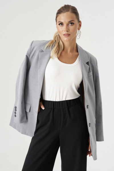 Жакет Панда 188330w светло-серый - фото 3