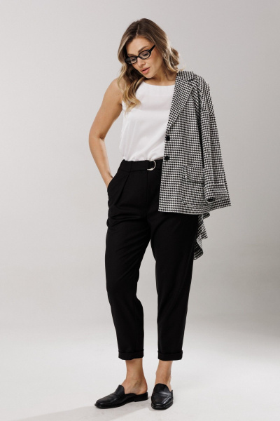 Брюки, жакет Ларс Стиль 1201/1 лапка-черный - фото 2