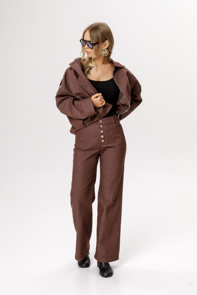 Бомбер PiRS 6575 шоколадный - фото 7