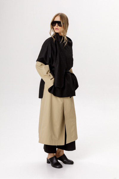 Тренч PiRS 6595 бежевый - фото 12