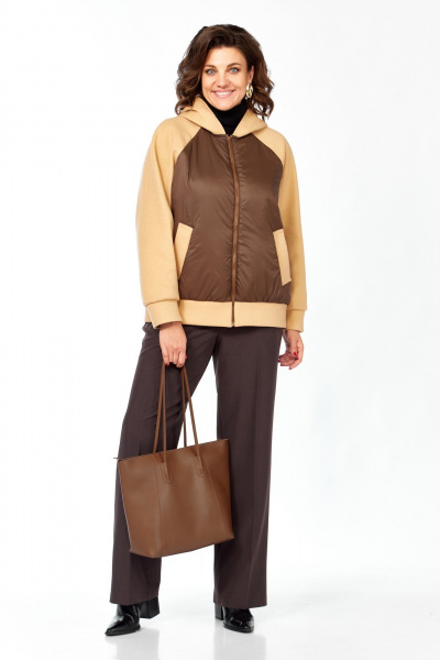 Куртка Lady Secret 9011 беж+шоколад - фото 2