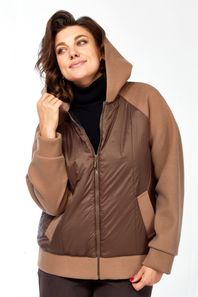 Куртка Lady Secret 9011 коричневый+шоколад - фото 3