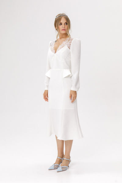 Платье PiRS 6605 молочный - фото 6