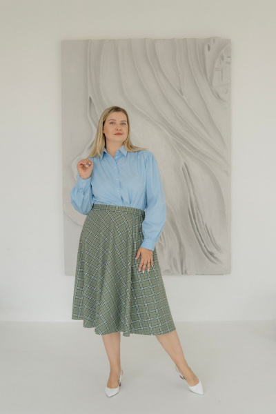 Юбка Dolce Forma YU-BE-01_клетка-зеленая - фото 4