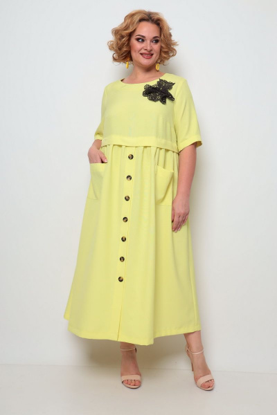 Платье Michel chic 2062 лимонный - фото 1