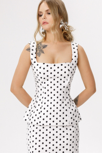 Блуза PiRS 6643 горохи_на_белом_фоне - фото 6