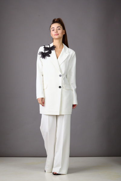 Брюки, жакет Rosheli 1175 молочный - фото 1