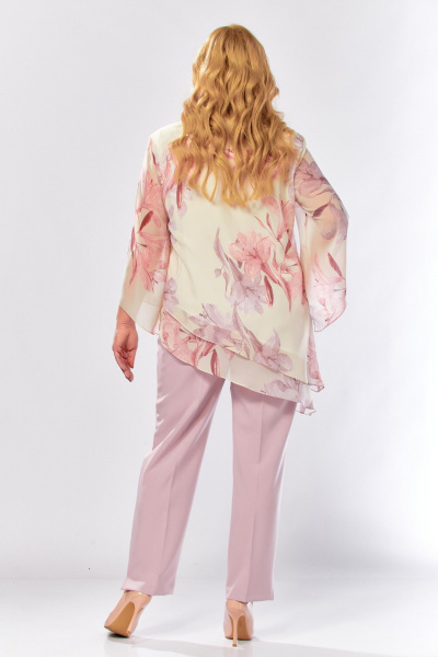 Блуза, брюки Элль-стиль 2459 пудрово-бежевый - фото 11