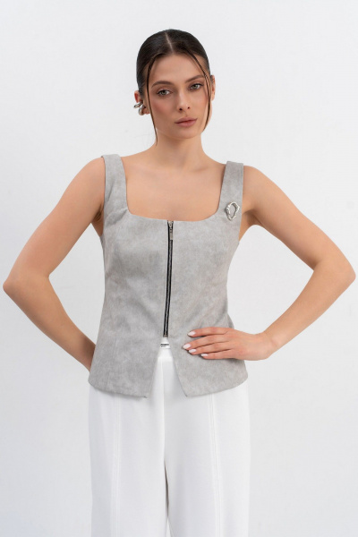 Топ Luna М-271 серый - фото 1