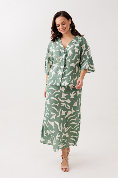 Блуза, юбка Mubliz 244 олива - фото 18