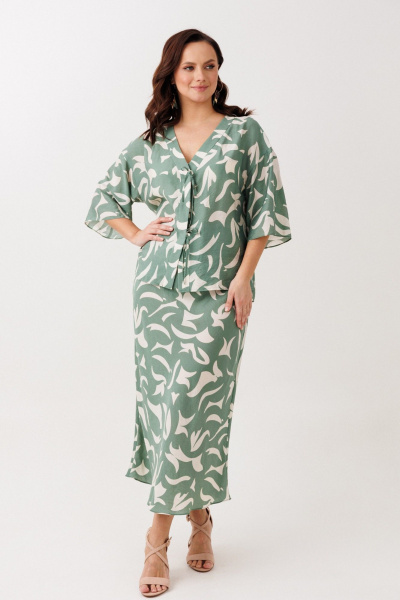 Блуза, юбка Mubliz 244 олива - фото 17