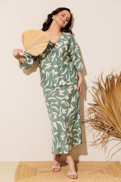 Блуза, юбка Mubliz 244 олива - фото 6