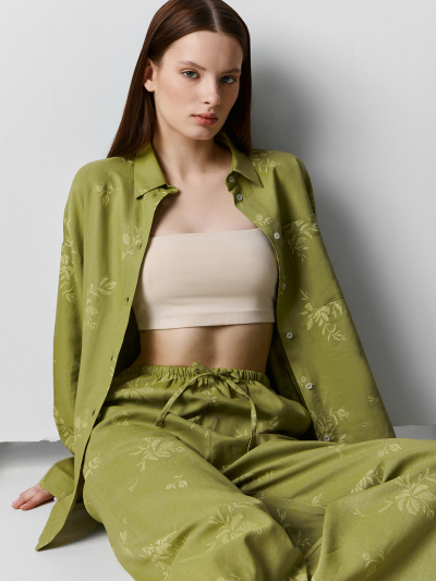 Рубашка Mark Formelle 502985-1/25-38265ПП-9 цветы_на_оливковом - фото 3