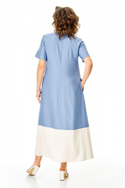 Блуза, платье VI ORO VR-1256 голубой-молочный - фото 21