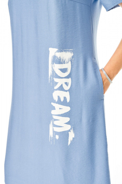 Блуза, платье VI ORO VR-1256 голубой-молочный - фото 19