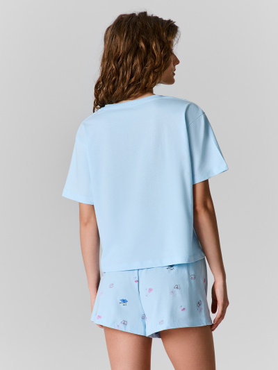 Футболка, шорты Mark Formelle 592536/25-39746ПК-0 голубое_небо_ракушки_на_голубом_3_сл_на_пол - фото 3