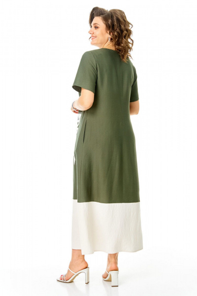 Блуза, платье VI ORO VR-1256 олива-молочный - фото 18