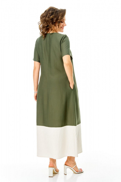 Блуза, платье VI ORO VR-1256 олива-молочный - фото 17