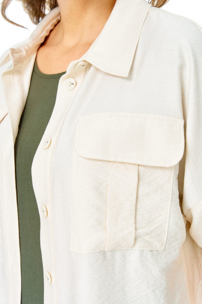 Блуза, платье VI ORO VR-1256 олива-молочный - фото 6