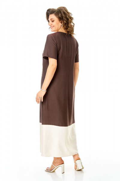 Блуза, платье VI ORO VR-1256 шоколад-молочный - фото 27