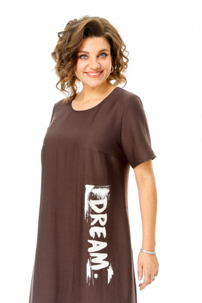 Блуза, платье VI ORO VR-1256 шоколад-молочный - фото 22