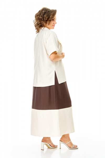 Блуза, платье VI ORO VR-1256 шоколад-молочный - фото 13