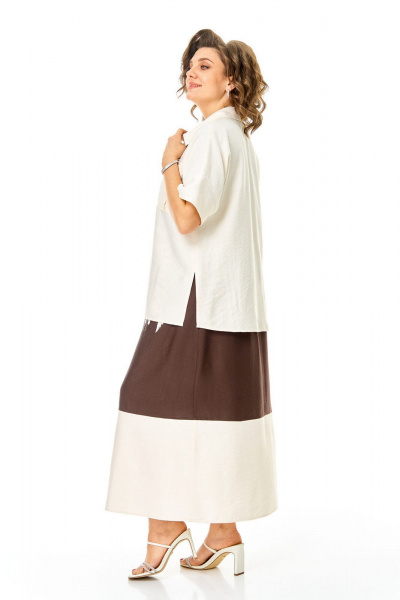 Блуза, платье VI ORO VR-1256 шоколад-молочный - фото 12