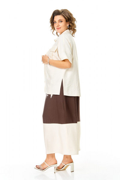 Блуза, платье VI ORO VR-1256 шоколад-молочный - фото 11