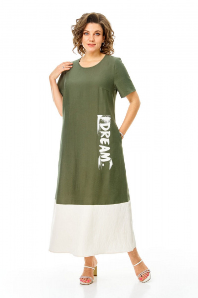 Платье VI ORO VR-1252 олива - фото 10