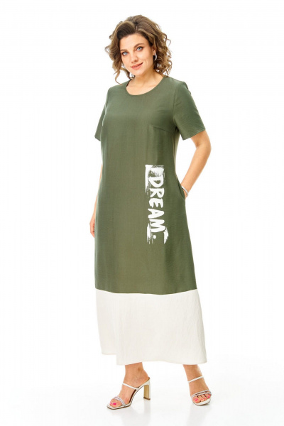 Платье VI ORO VR-1252 олива - фото 3