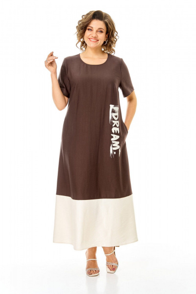 Платье VI ORO VR-1252 шоколад - фото 6