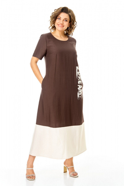 Платье VI ORO VR-1252 шоколад - фото 2