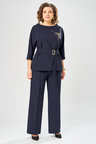 Блуза, брюки Andina city 9091-25 синий - фото 3